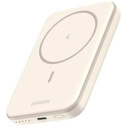 UGREEN Внешний аккумулятор магнитный PB560 (25207) 5000mAh Magnetic Wireless Power Bank 15W. Цвет: белый