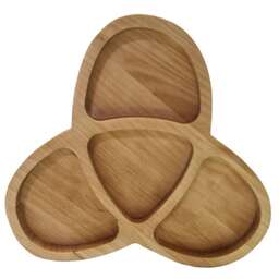 РОССИЯ 370716m Менажница "Атом" 18,5х19,5х1,8 см, массив берёзы, покрыта маслом