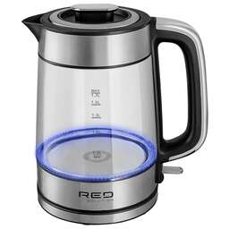 RED SOLUTION Чайник электрический G104 1.7л. 2200Вт черный/серебристый корпус: нержавеющая сталь/стекло/пластик
