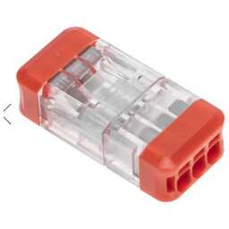 REXANT Экспресс-клемма СМК 2273-203R проходная разъемная 3 полюса 0,5-2,5мм² (блистер 5 шт/уп)