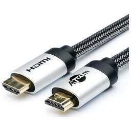 ATCOM (AT3782) Кабель HDMI 3 M (HIGH SPEED, METAL GOLD, в чулке, в пакете)