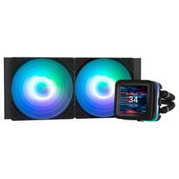 ZALMAN Система водяного охлаждения Alpha2 A24 DS ARGB Soc-AM5/AM4/1151/1200/2066/2011/1700 черный 4-pin 29.7dB CU LCD 320W Ret (ALPHA2 A24 DS BLACK)
