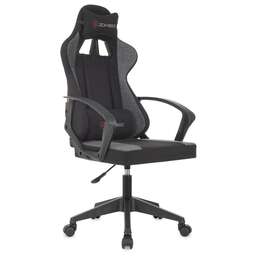 ZOMBIE Кресло игровое Carry черный/серый с подголов. крестов. пластик пластик черный