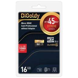 DIGOLDY 16GB microSDHC Class 10 UHS-1 Extreme [DG016GCSDHC10UHS-1-ElU1 w]