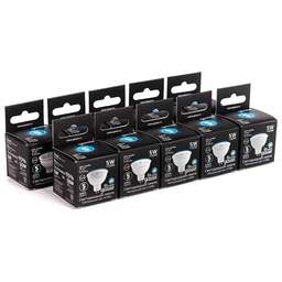 GAUSS Лампа светодиодная Black 5Вт цок.:GU5.3 рефлек. 12B 4100K св.свеч.бел.нейт. MR16 (упак.:10шт) (201505205)
