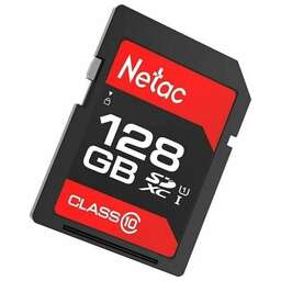 NETAC Карта памяти SDXC UHS-I U1 P600 128 ГБ, 80 МБ/с, Class 10, NT02P600STN-128G-R, 1 шт., без адаптера