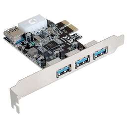 EXEGATE Контроллер Контроллер EXE-367 (PCI-E x1 v2.0, 3*USB3.0 ext. + 1*USB3.0 int., разъем доп.питания, VIA Labs Chipset VL805)