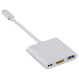 BURO Переходник USB Type-C (m) HDMI (f) USB 3.0 A(f) USB Type-C (f) (BHP RET TPC-HDM) белый