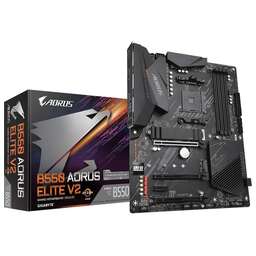GIGABYTE Материнская плата B550 AORUS ELITE V2, Socket AM4, AMD B550, 4xDDR4-3200, HDMI+DP, 3xPCI-Ex16, 1xPCI-Ex1, 4xSATA3(RAID 0/1/10), 2xM.2, 8 Ch Audio, 2,5GLan, (2+4)xUSB2.0, (6+2)xUSB3.2, ATX, RTL {8} (809898)