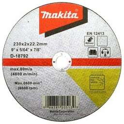 MAKITA Диск отрезной по мет. D-18792 d=230мм d(посад.)=22.23мм (угловые шлифмашины)