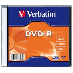 VERBATIM Диск DVD-R 4.7Gb 16x Slim case (20шт) (43547)
