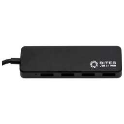 5BITES HB34C-311BK 4*USB3.0 / TYPE-C PLUG / BLACK
