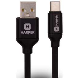 HARPER SCH-730 BLACK (USB TYPE C, 1м, оплетка силикон)