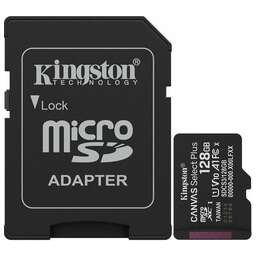 KINGSTON Карта памяти Canvas Select Plus microSDXC SDCS3/128GB 128GB V10 A1 + SD Adapter