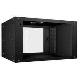 CABEUS Шкаф коммутационный WSC-05D-6U55/45-BK настенный, стеклянная передняя дверь, 6U, 550x320x450 мм