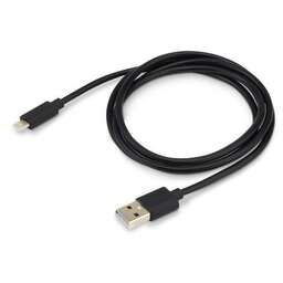 BURO Кабель Lightning (m) - USB (m), 1.2м, 2A, черный [usb-ip-1.2b2a]