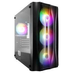 1STPLAYER Корпус FIREBASE X3-M Black / mATX, TG 4x120mm LED fans inc. X3-M-BK-4F1