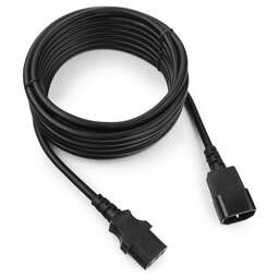 CABLEXPERT (15538) PC-189-1-5M, C13-C14, 3x1.0мм, 16А, с заземлением, 5м, черный, пакет