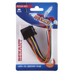 REXANT (06-0126-C) Разъем для автомагнитолы Евро ISO, гнездо сдвоенное, (1шт.)