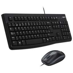 LOGITECH Комплект (клавиатура+мышь) MK120, USB, проводной, с гравировкой, черный [920-002562]