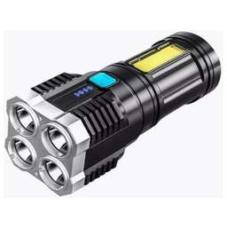 ULTRAFLASH (15195) LED51525 (фонарь акк 4В, черн., 4LED+COB, 3 Вт, 4 реж, Micro -USB, бокс)