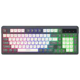OKLICK Клавиатура Оклик 731G серый/белый USB Multimedia for gamer LED кабель 1.5м