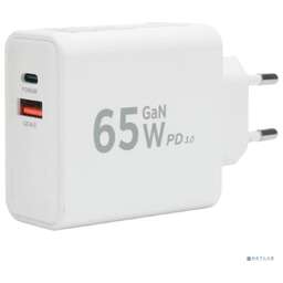 CABLEXPERT (21563) 65Вт GaN, QC4.0/PD3.0, 2 порта, белый