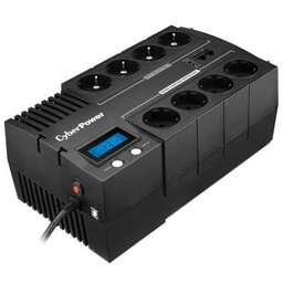 CYBERPOWER ИБП BR1200ELCD, 1200VA/720W, L-INT, A.SIN, LCD, USB, CHRG, RJ45/11, SCHUKOx8