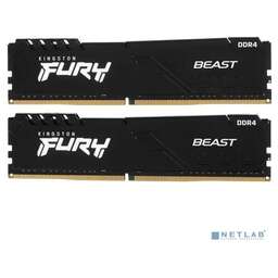 KINGSTON Память 2x8GB 3200MHz KF432C16BBK2/16 Fury Beast Black RTL Gaming PC4-25600 CL16 DIMM 288-pin 1.35В kit dual rank с радиатором Ret
