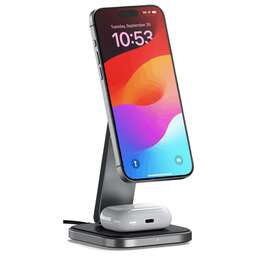 SATECHI Беспроводное зарядное устройство-подставка 2-in-1 Foldable QI2 Wireless Charging Stand. Цвет: серый космос