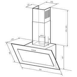 LEX MIO GS 600 BLACK Вытяжка