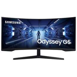 SAMSUNG 34" Монитор Odyssey G5 C34G55TWWI, 3440x1440, VA, 165Гц, 1хHDMI, 1хDP, изогнутый, черный [lc34g55twwixci]