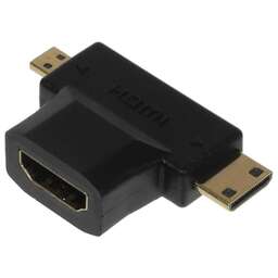 NONAME Переходник аудио-видео HDMI (f)/Micro HDMI (m)/Mini HDMI (m) черный (+ Mini HDMI (Male))
