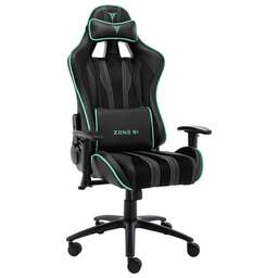 ZONE 51 Кресло игровое Gravity, экокожа/замшевая ткань, до 150кг, топ-ган, регулируемые 2D подлокотники, черный/голубой