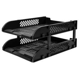 DELI Лоток горизонтальный E9212 BLACK сборный для бумаг 325x241x155мм черный пластик (упак.:2шт) пластиковый пакет