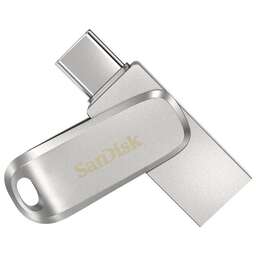 SANDISK Флешка Ultra Dual Drive Luxe USB Type-C 128GB - 150MB/s, USB 3.1 Gen 1. Цвет: серебристый