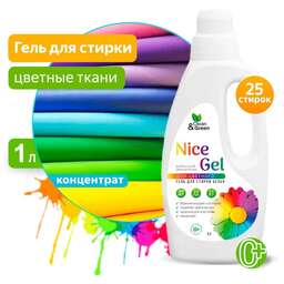 CLEAN&AMP;GREEN Гель для стирки "Nice Gel" для цветных тканей (концентрат) 1000 мл. (ПЭНД) Clean&Green CG8291