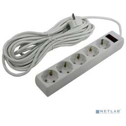 EXEGATE EX279182RUS Сетевой фильтр SP-5-10W (5 розеток, 10м, евровилка, белый)