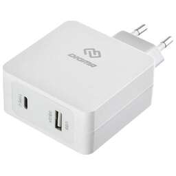 DIGMA Сетевое зар./устр. DGPD-45W-WG 45W 3A+2.4A (PD) USB-C/USB-A универсальное белый