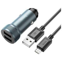 HOCO (6931474795656) Z49 2USB 2.4A для micro USB Metal grey