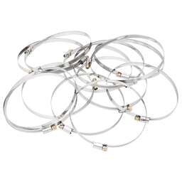 СИБРТЕХ Хомуты нержавеющая сталь, Стандартное болтовое крепление 120-140 мм, 25 штук в упаковке, ширина 9 мм 47591