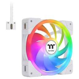 THERMALTAKE Вентилятор Swafan EX12 Reverse, 3шт, 120мм, 4-pin, 2000об/мин, 30.6 - 32.5 дБ, ARGB, белый, Ret [cl-f169-pl12sw-a]