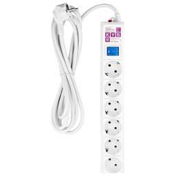POWERCUBE SPG(5+1)-16B-1,9М-WHITE 1.9м (6 розеток) белый (коробка)