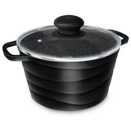 НЕВА МЕТАЛЛ ПОСУДА Кастрюля а/пр литая 1,5л стекл/кр Черный гранит ТМ НМП