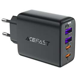 ACEFAST Сетевое зарядное устройство A61 PD45W GaN (2*USB-C+2*USB-A) charger (EU). Цвет: черный
