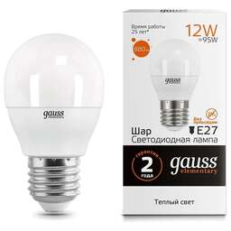 GAUSS Упаковка ламп LED E27, шар, 12Вт, 10 шт. [53212]