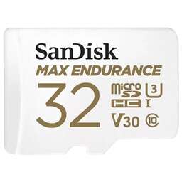 SANDISK Карта памяти microSDXC UHS-I U3 Max Endurance 32 ГБ, 100 МБ/с, Class 10, SDSQQVR-032G-GN6IA, 1 шт., переходник SD