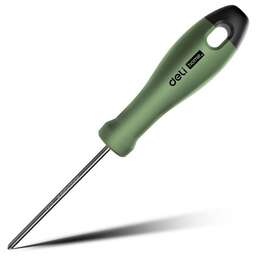 DELI Крестовая отвертка "Home Series Green" HT1203L PH0x75мм Эксклюзивный дизайн, рукоятка из высококачественного софттач пластика
