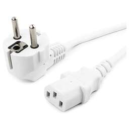 PREMIER Кабель питания 5-280W, IEC C13 (прямой) - Евровилка (угловой), круглое, 1.8м, Bulk, белый [5-280w(0.75) 1.8]