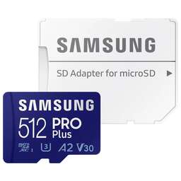 SAMSUNG SDXC 512GB PRO Plus Class 10, A2, V30, W130МБ/с, R180МБ/с, <MB-SD512S/APC>